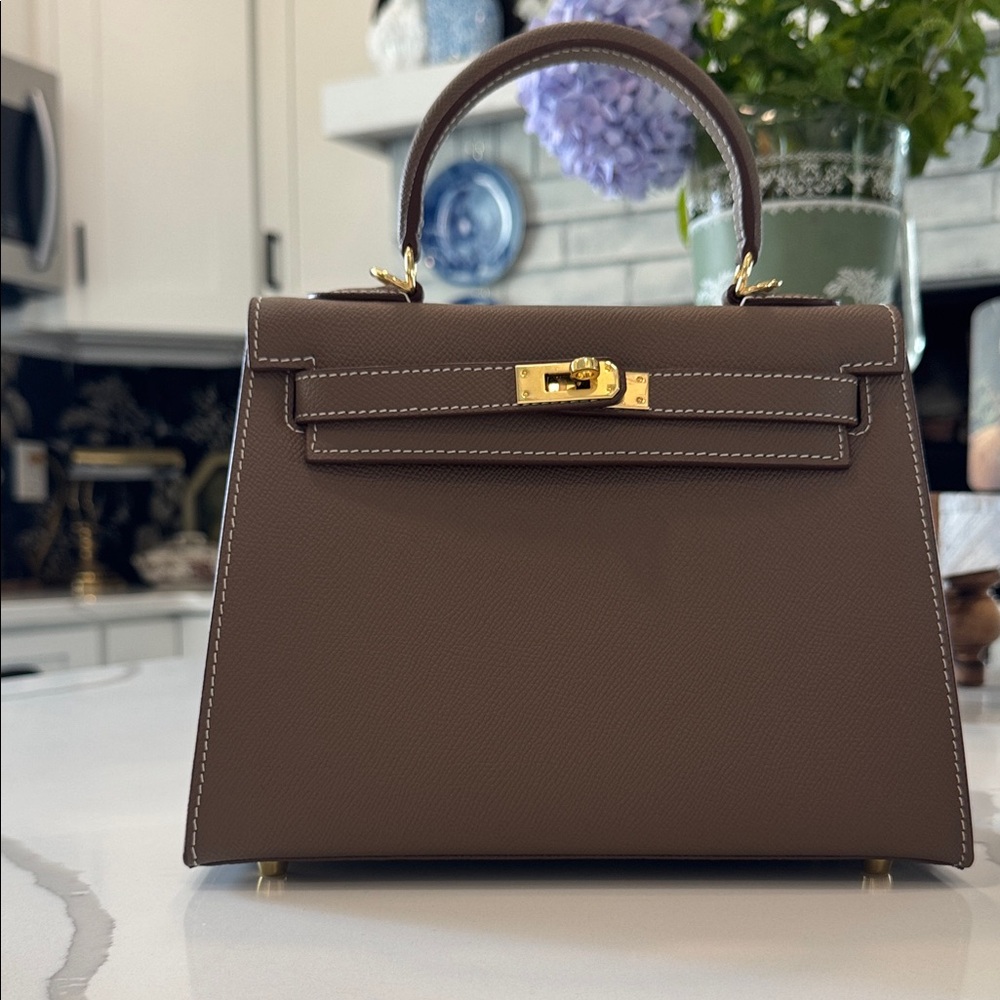 Classic Mini Top-Handle Bag in Chocolate Brown